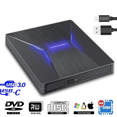 铝合金USB3.0外置DVD刻录机光驱带七彩灯台式机笔记本USB外接光驱