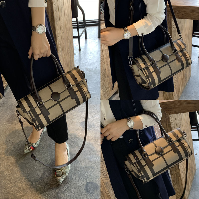 时尚代购女包2020新款韩版波士顿格子小包枕头包手提包单肩包