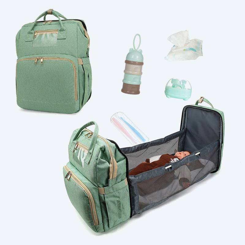 Cross border Explosive money portable Mummy Bag Folding bed High-capacity multi-function knapsack go out Shoulders Mother-Baby Pack