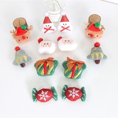 （聖誕節款式2）卡通毛絨聖誕老人禮盒麋鹿胸針包包配飾鞋襪輔料