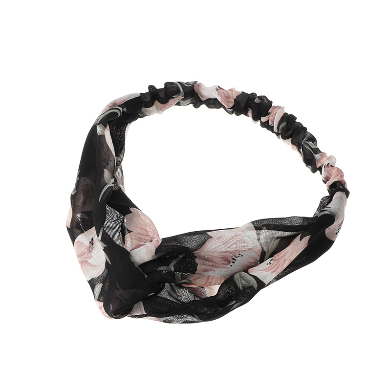 Fashion Wild Daisy Flower Fabric Printing  Cross Headband display picture 9