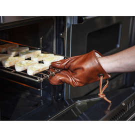 耐高温牛皮微波炉专用手套 烤箱防烫手套 厨房作业手套烘焙手套