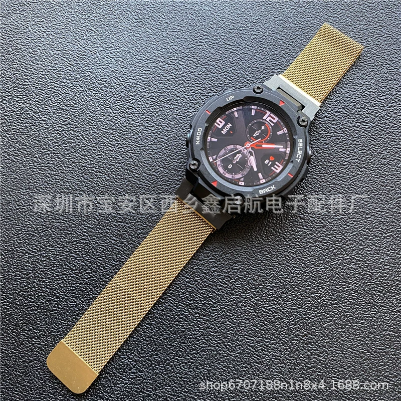 Подходит для Amazfit T-Rex, миланский ремешок из нержавеющей стали, кольцо с магнитным креплением, сетчатый браслет