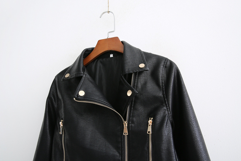 wholesale sexy low waist short locomotive leather slim texture zipper jacket  NSAM3167