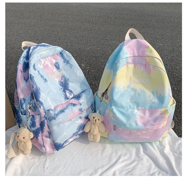 Schult Asche Für Frauen 2020 Neue Koreanische Version Des College-stils Persönlichkeit Farbverlauf Farbe Batik Mädchen Schüler Schult Asche Japanischer Rucksack display picture 59