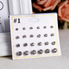 Fashionable earrings from pearl, set, European style, 12 pair, wholesale