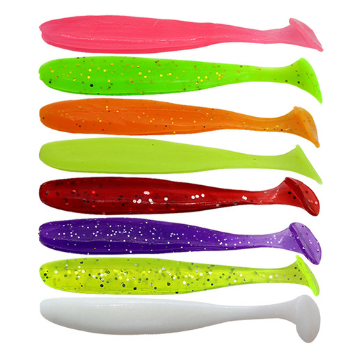 Manufacturer wholesale explosive fishing t-tail soft bait 7cm2g Luya bait T-tail soft worm curly tail fishing bait single color T-tail bait