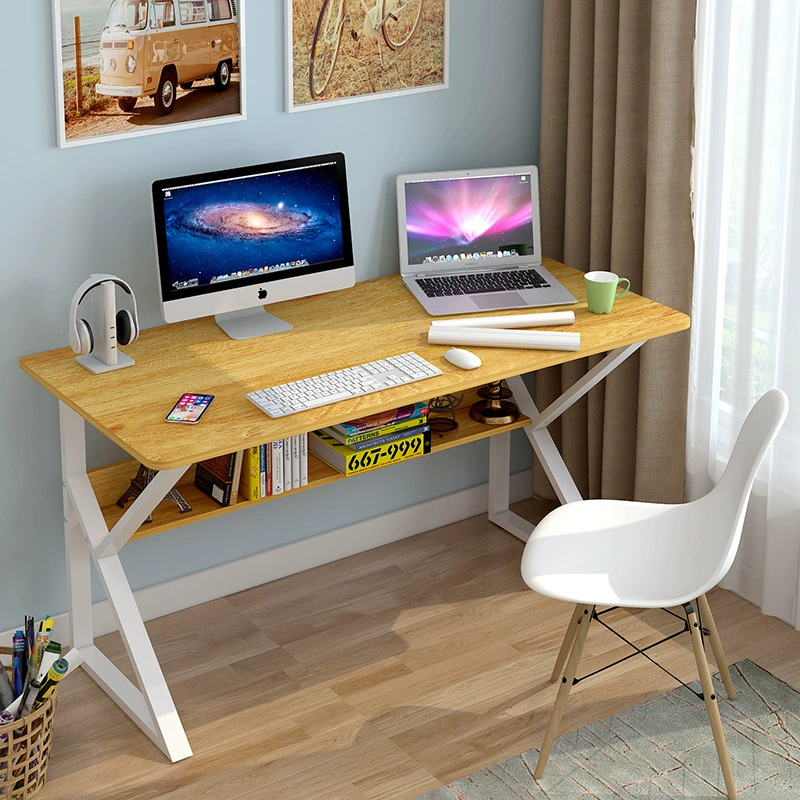 Компьютерный стол Настольный домашний стол Современный минималистский стальной деревянный стол Двойная спальня Студенческий простой письменный стол