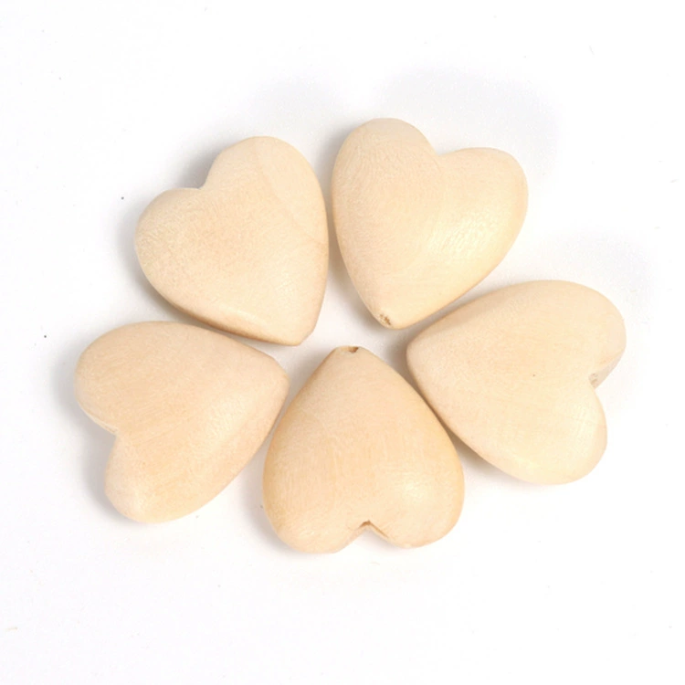 Деревянные ювелирные изделия в форме сердца Аксессуары Индивидуальные бусины для любви Свободные бусины с персиковым сердцем Бусины в форме сердца лотоса Бусины для бус бревенчатого цвета