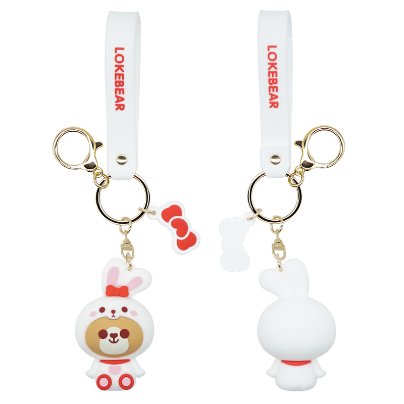 正版授权 卡通PVC软胶钥匙扣 礼品 创意汽车挂件珞可熊钥匙扣批发
