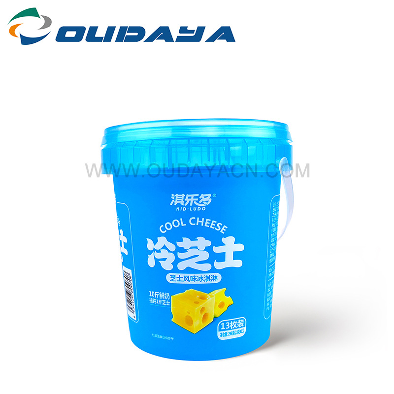 厂家直供 模内贴塑料桶食品级塑料包装桶糖果零食桶