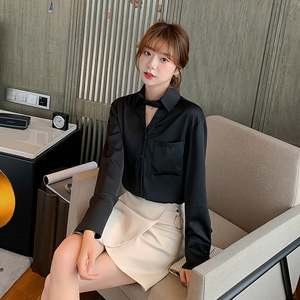 衬衫女新款2020年春季长袖上衣韩版流行女装时尚百搭衬衣潮打底衫