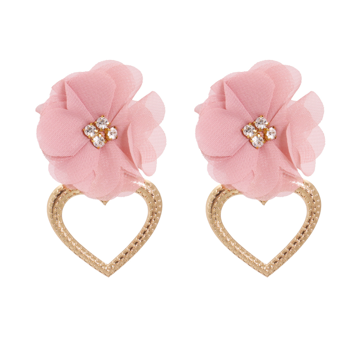 Pendientes Exagerados De La Flor De Las Mujeres De La Marca De La Aleación En Forma De Corazón De La Moda display picture 14