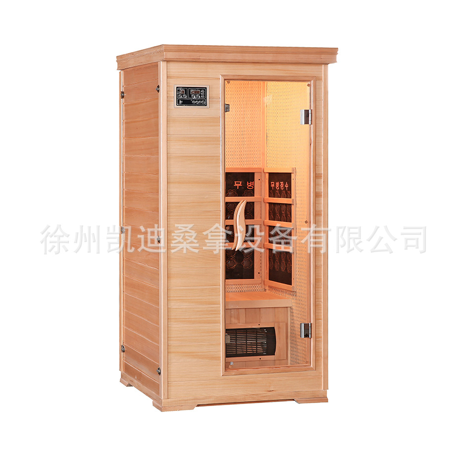 Factory wholesale Korean Tourmaline Khan steam room Canadian hemlock wood sauna room home frequency spectrum House sauna room