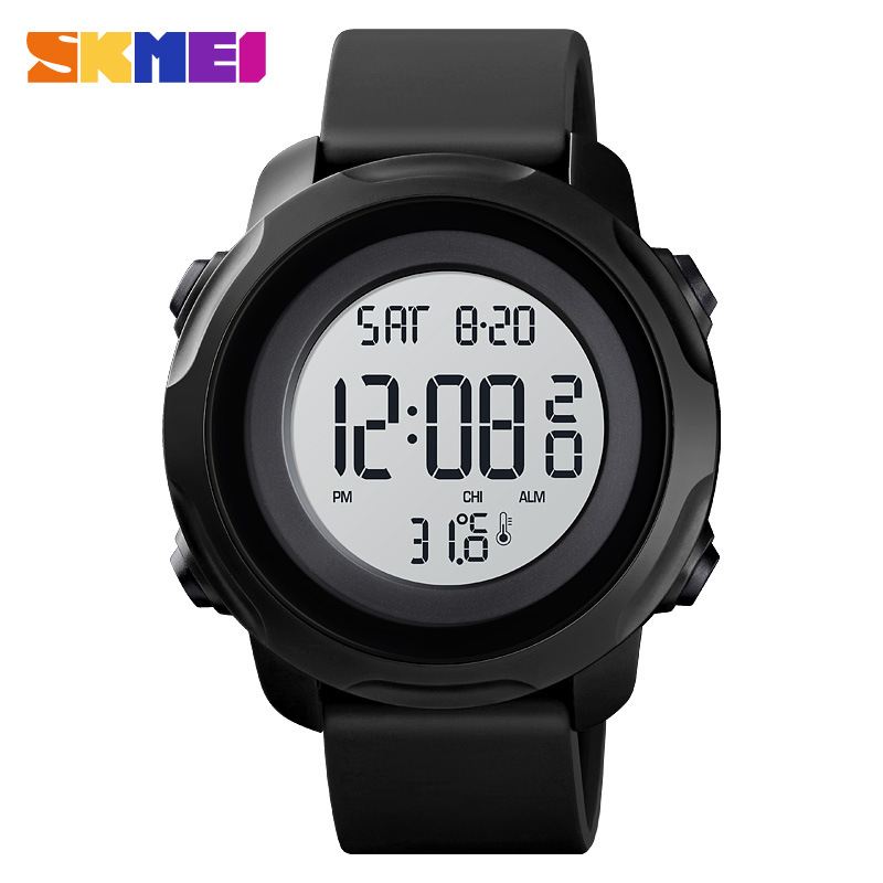 Skmei moda juvenil multifuncional montañismo al aire libre impermeable en tiempo real reloj de medición de la temperatura corporal 1682