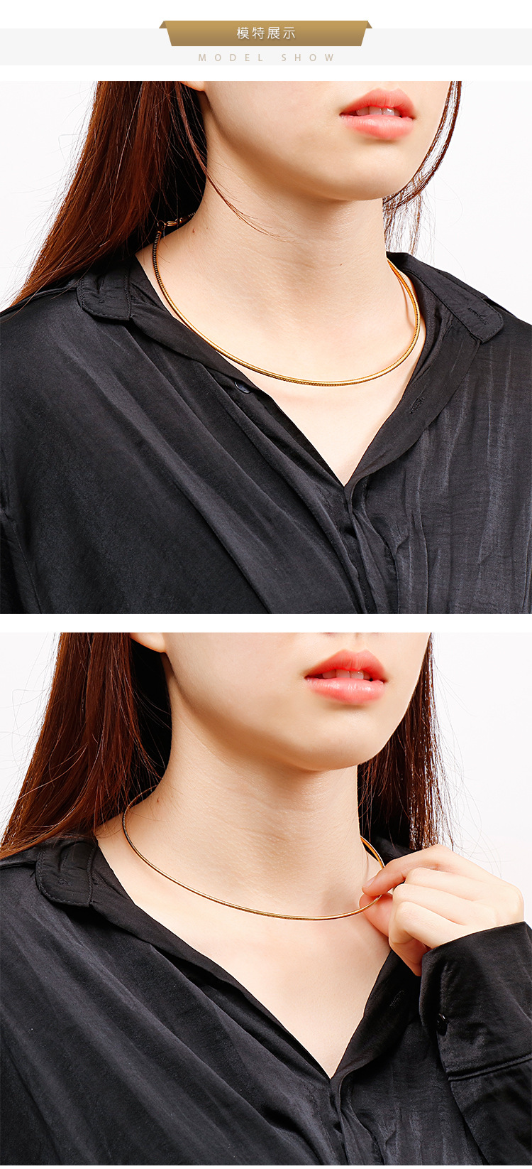 Unisex Gender Simple Style Style PVD Coated 18K Gold Plated Geometric Titanium Steel Simple Style Waterproof Non Tarnish 304 Stainless Steel Choker