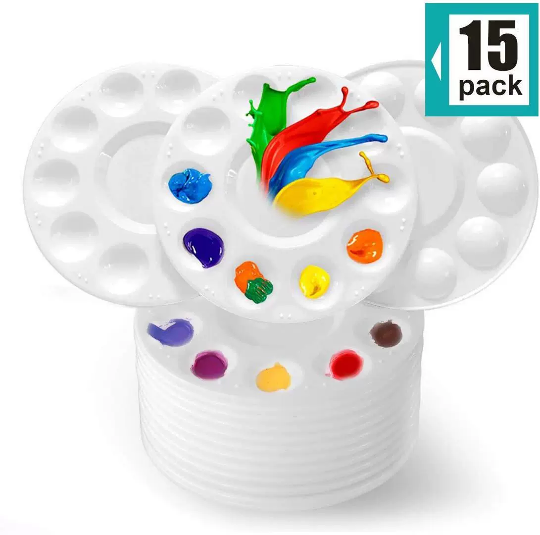 跨境亚马逊同款10孔调色盘圆形调色碟儿童绘画用品15件套组合批发