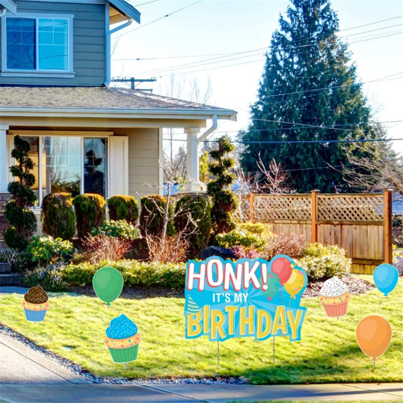 定做塑料万通板户外UV印刷生日挂牌 塑料中空板生日插牌