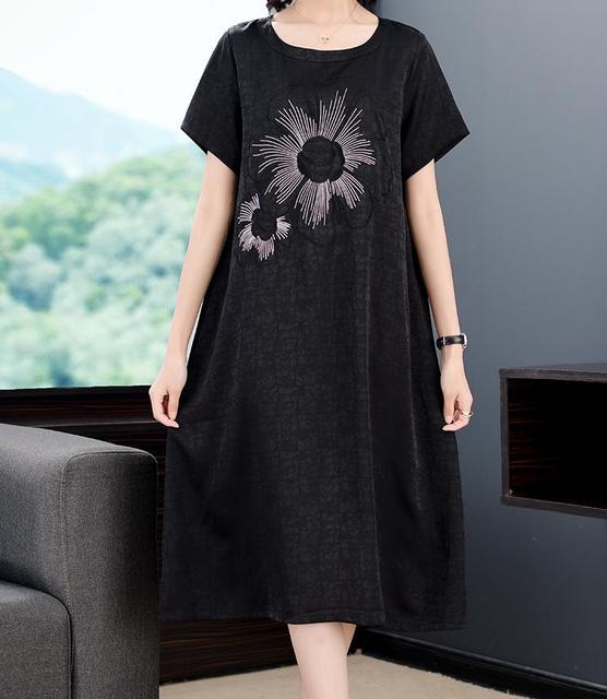 Dress summer silk short sleeve skirt dress