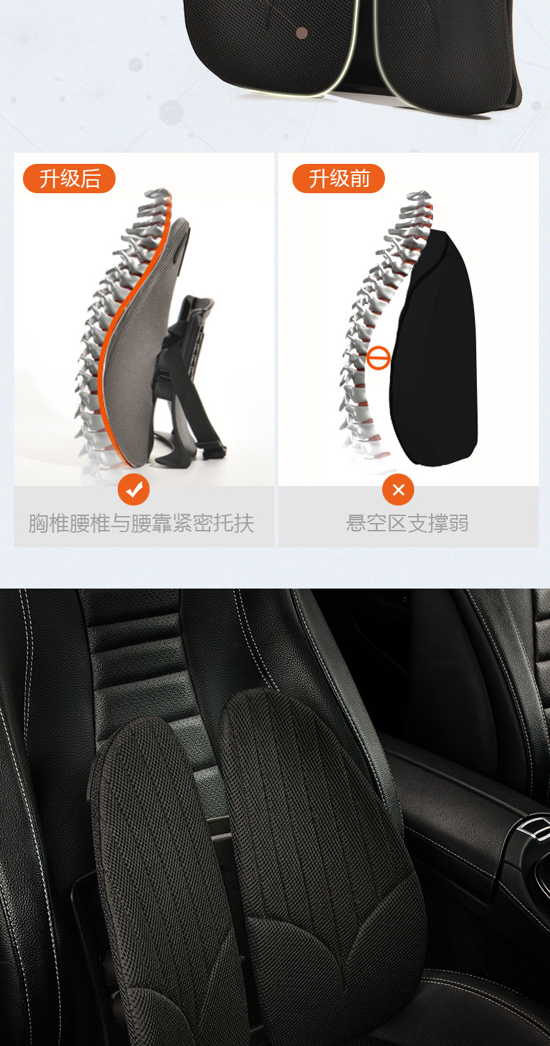 Ergonomic Lumbar Support, Custom-Made, Comfortable and Breathable Car Lumbar Support, Car Lumbar Cushion, Office Lumbar Support Back Cushion