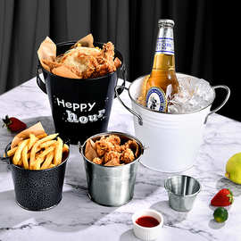 创意酒吧餐厅餐具冰桶海鲜桶薯条桶小吃桶炸鸡桶黑色欢乐时光桶