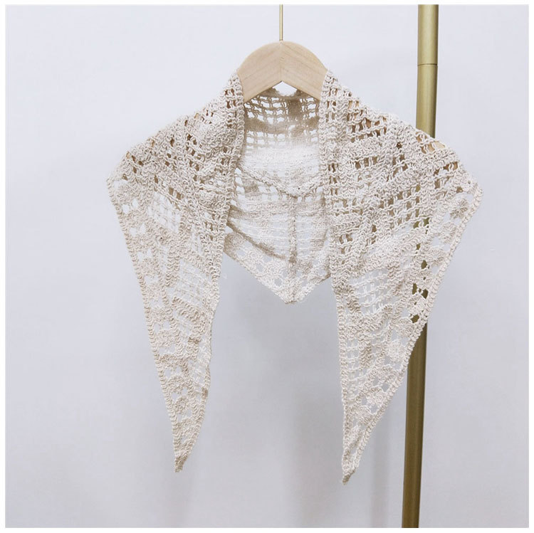 Cotton Lace Triangle Scarf Shawl Scarf Spring And Autumn Winter Style Hollowed Out Decoration Matching Clothes Scarf Wholesale Nihaojewelry display picture 3