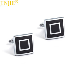 New Silver Plated Enamel Metal Cufflinks for Men's French Style Shirts, Wholesale