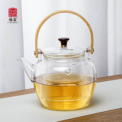 福容KTL 提梁壶煮茶壶 耐热玻璃茶壶 过滤玻璃内胆茶壶厂家直销