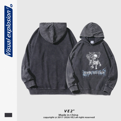 Cross border foreign trade VE2 New winter ins SpongeBob SquarePants printing Sweater Diablo washing Do the old Easy jacket