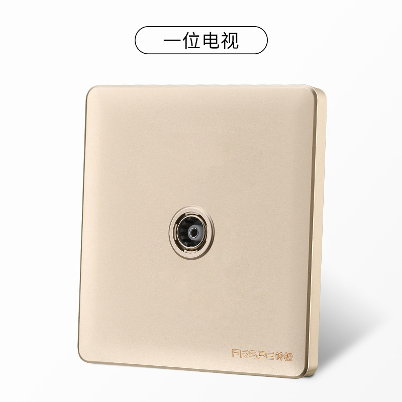 Panel de interruptores Bellson Osaka dorado tipo 86, interruptor de arco, enchufe de cinco orificios, placa de plástico ignífuga, fabricante, venta al por mayor