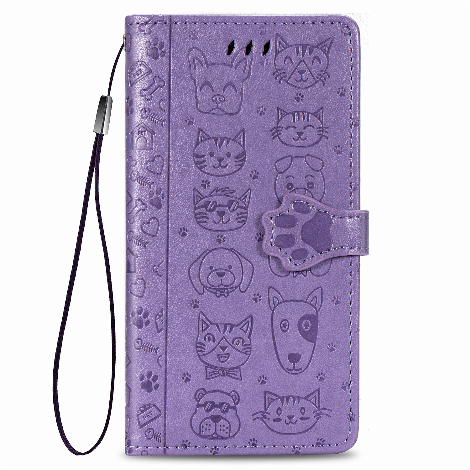 Embossed Leather Phone Case Wallet Card Holder For Iphone_voghion.com