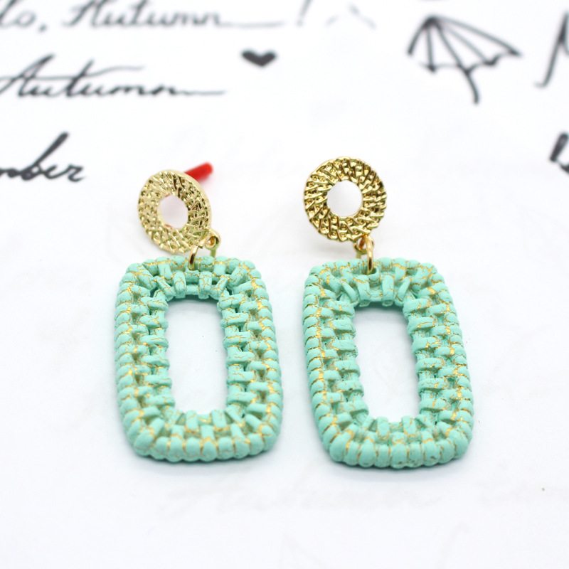 Boucles D&#39;oreilles En Rotin Acrylique De Mode Corée Longues Nihaojewelry display picture 6