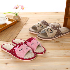 四季親子室內外情侶亞麻女拖鞋居家居布藝木地板涼拖鞋批發