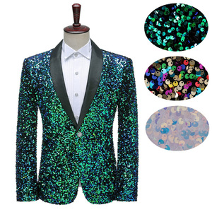men's jazz dance suit blazers Men dress 3D sequins bar night club stage performance suit man singer color coat