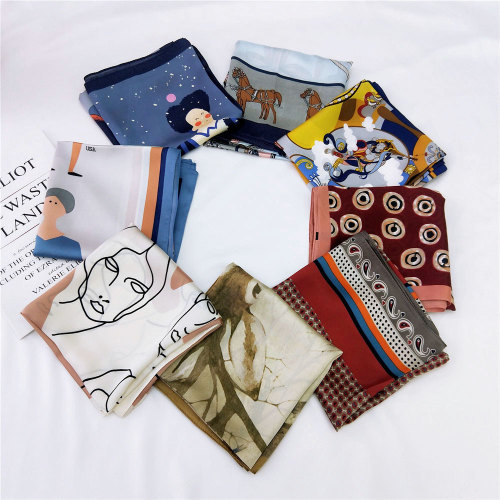 70 small square scarf, small silk scarf for women, spring, autumn and summer, Korean version, small scarf, headscarf, professional scarf, decorative headband