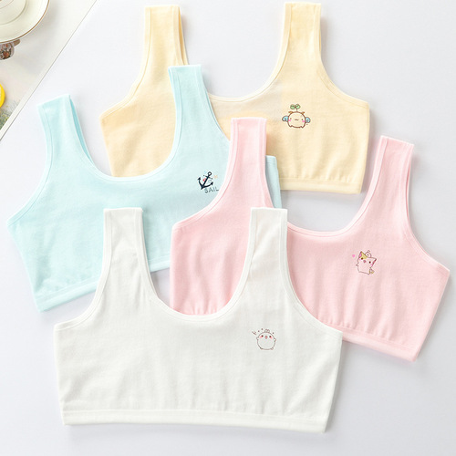 Developmental period underwear for female students, pure cotton vest, young girl, junior high school girl, 8-9-12 years old, tube top