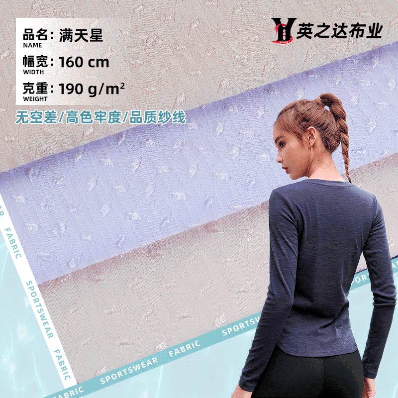 满天星提花针织布 高弹礼服连衣裙面料 190g锦纶弹力家居服布料