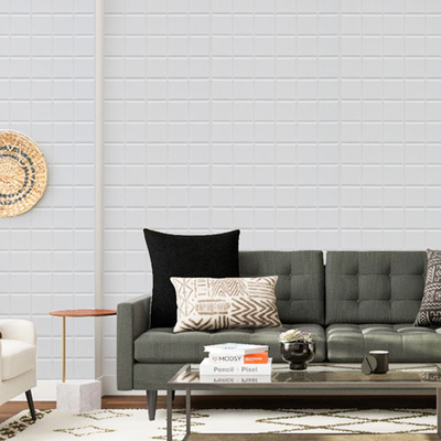 自粘电视背景墙防水墙贴壁纸3d立体方块软包客厅卧室装饰泡沫贴纸|ru