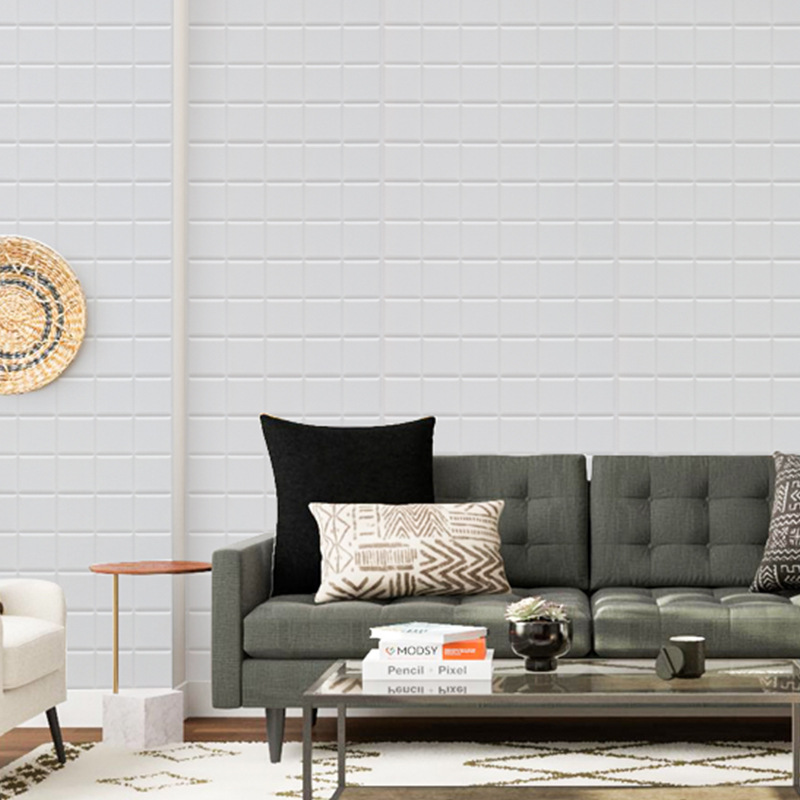 自粘电视背景墙防水墙贴壁纸3d立体方块软包客厅卧室装饰泡沫贴纸|ru