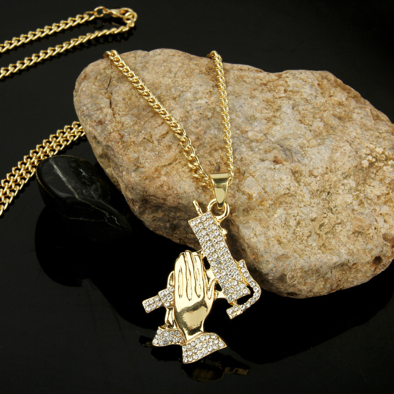 New Necklace Wholesale Fashion Hiphop Big Gold Full Diamond Necklace display picture 14