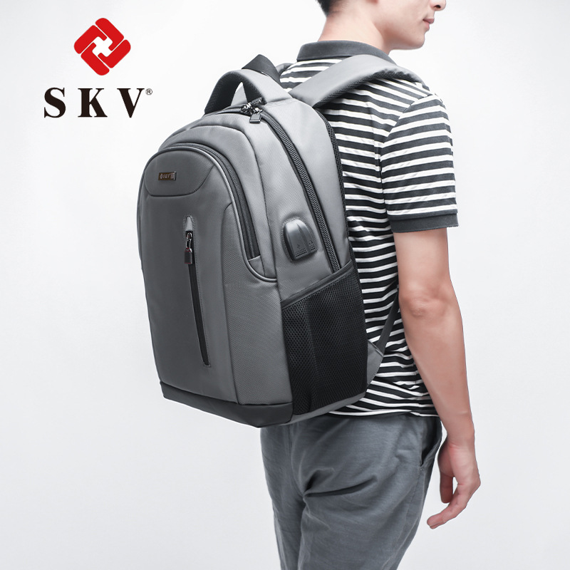 雙肩背包新秀麗同款外貿(mào)男士雙肩包時(shí)尚多功能電腦包書包男背包