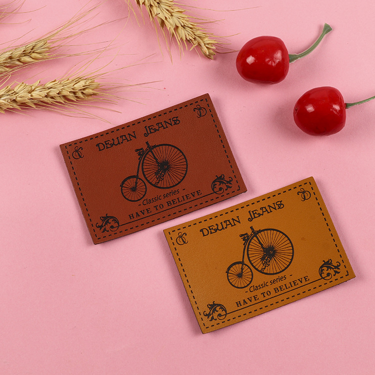 Factory Direct Sales of Denim Leather Tags, Pu Embossed Leather Labels, Genuine Leather Labels for Clothing and Home Textiles, with Printed Logo Labels for Clothing