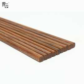 贯云创意家用黑胡桃木筷子 日式实木餐具尖头筷子 便携环保木质筷