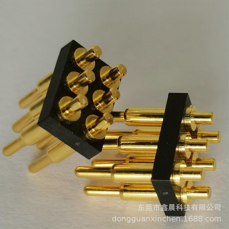 弹簧针pogopin连接器 探针导电弹针6PIN弹力针铜柱针镀金天线顶针-阿里巴巴