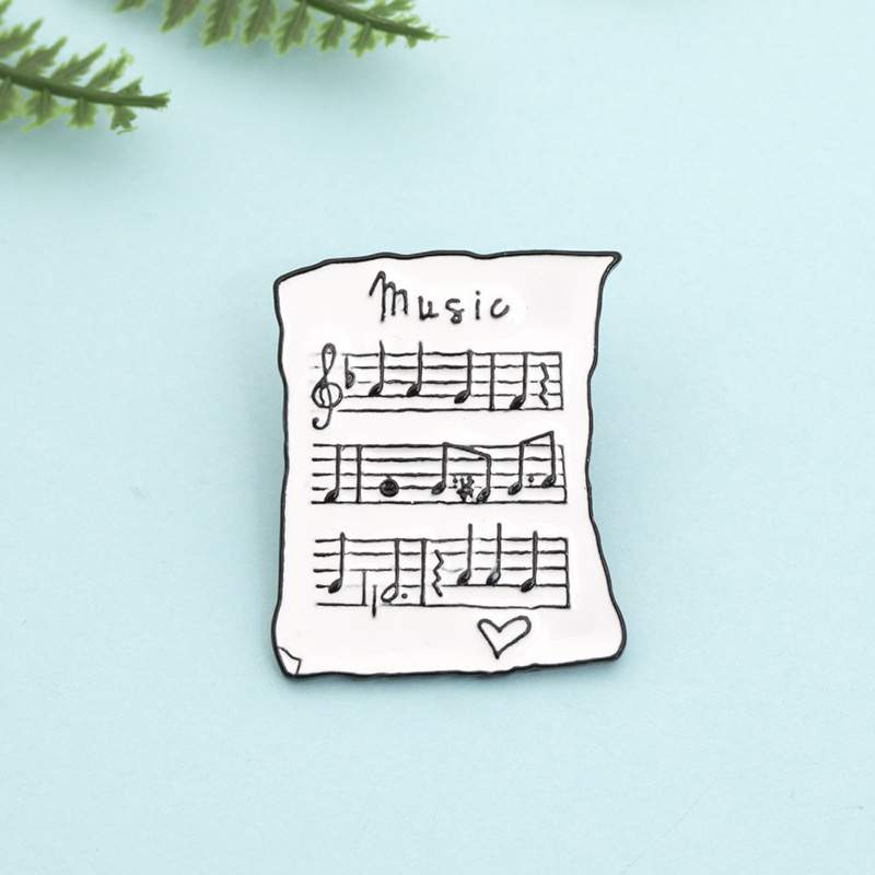 Nuevo Broche De Goteo De Aleación De Partitura De Piano De Música De Dibujos Animados display picture 5