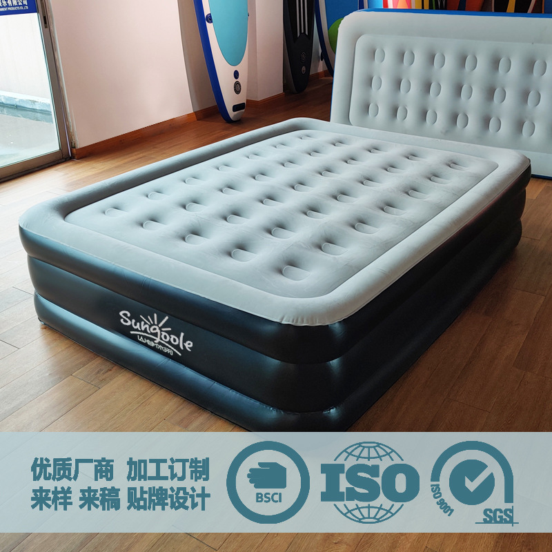 Camp Portable automatic Inflatable mattress Double household outdoors Single backrest Airbed