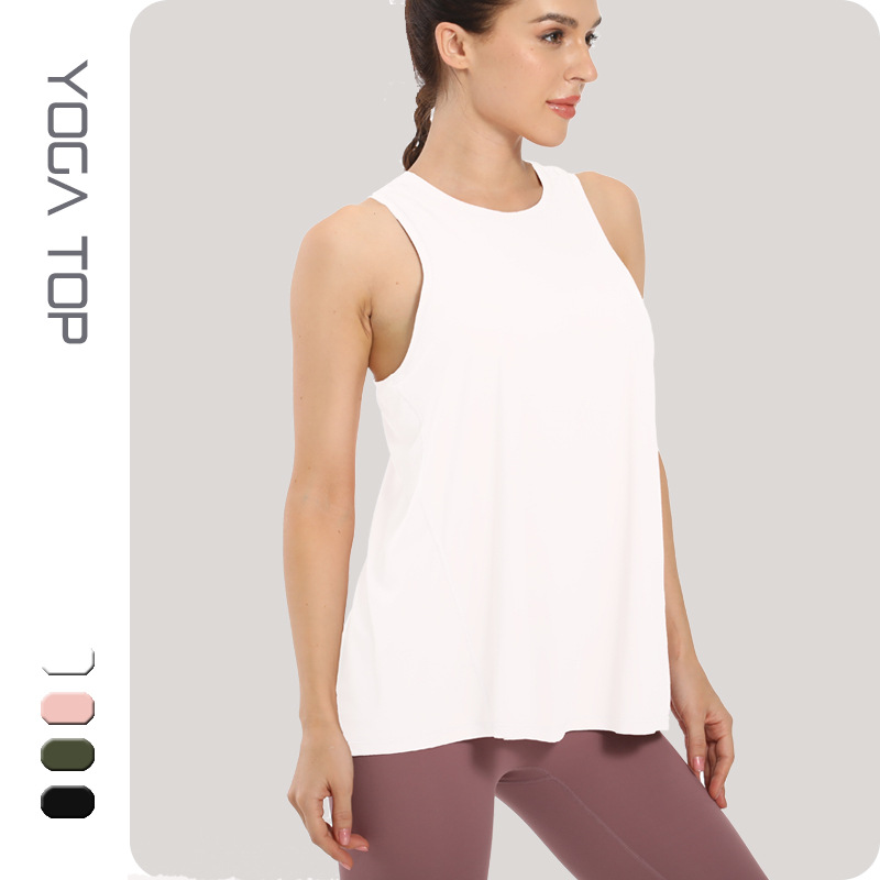 2021一件代发春夏新款时尚瑜伽服罩衫上衣运动无袖时尚健身服女