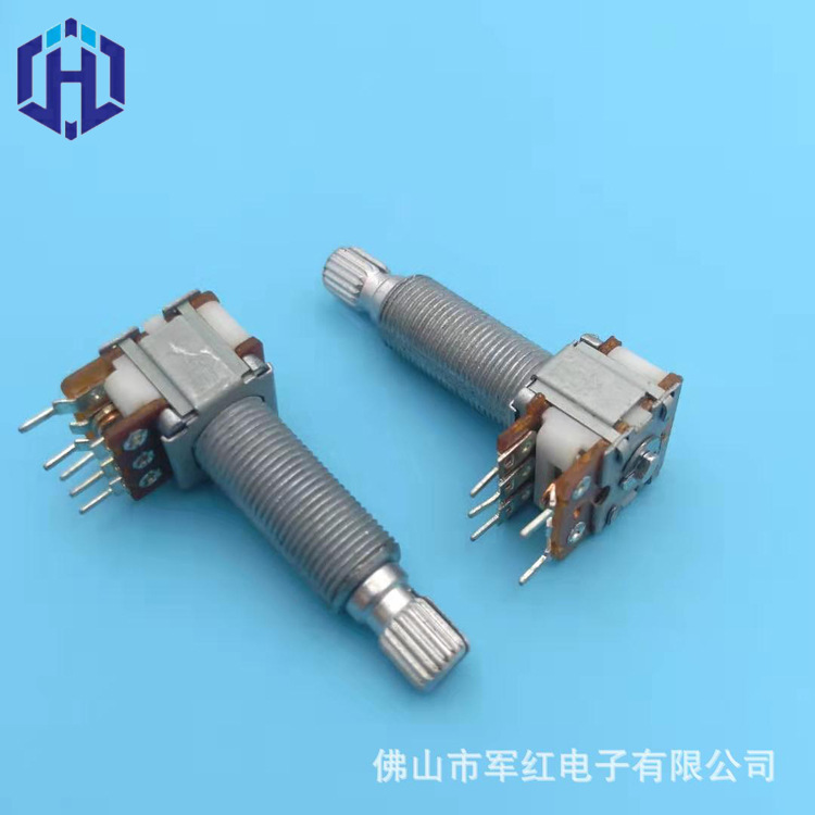 厂家直销高档车载电位器 单联带开关加长螺纹车制轴定制