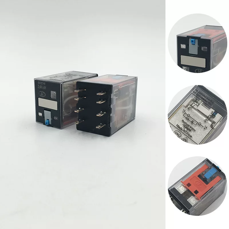 Реле промежуточное DC24V макро питания HF18FZ-24-2Z233, двухгрупповое переключающее, 8 контактов, 7A