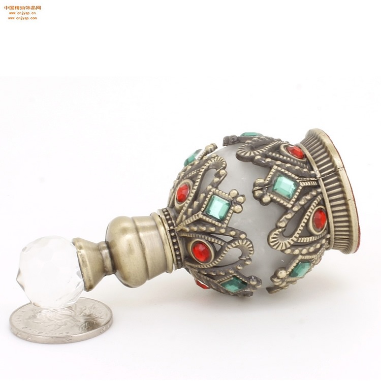 中国精油饰品网批发砚都15ml球形古铜色满石真我精油瓶摆件2